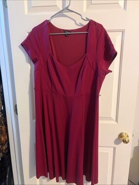 torrid Magenta Scoop Neck Midi Dress